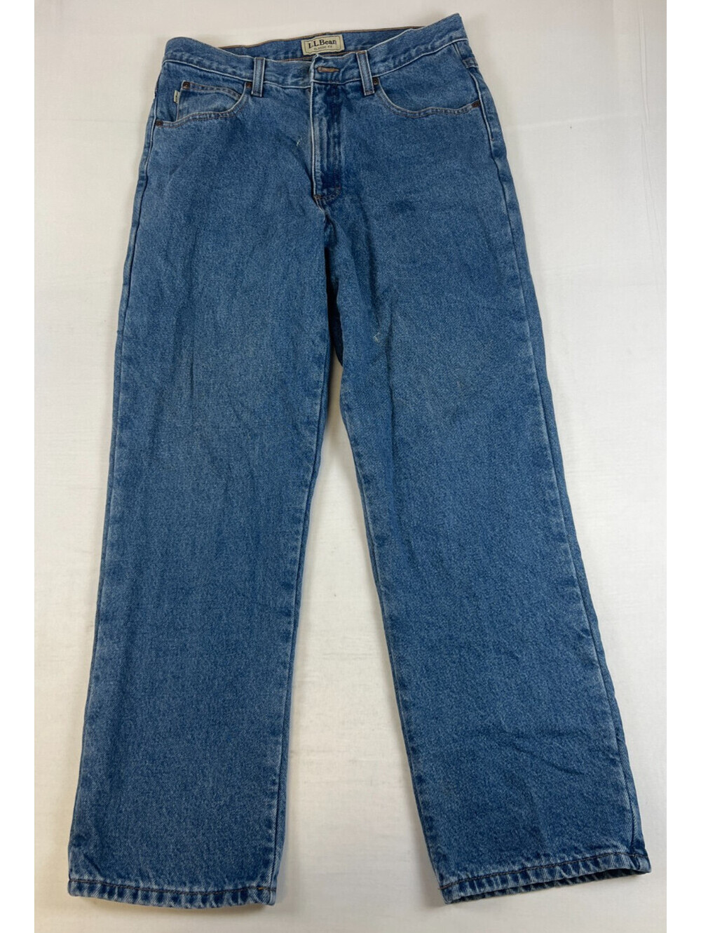 L.L. Bean Men Flannel Lined Blue Denim Jeans Size 33x29 Classic Fit